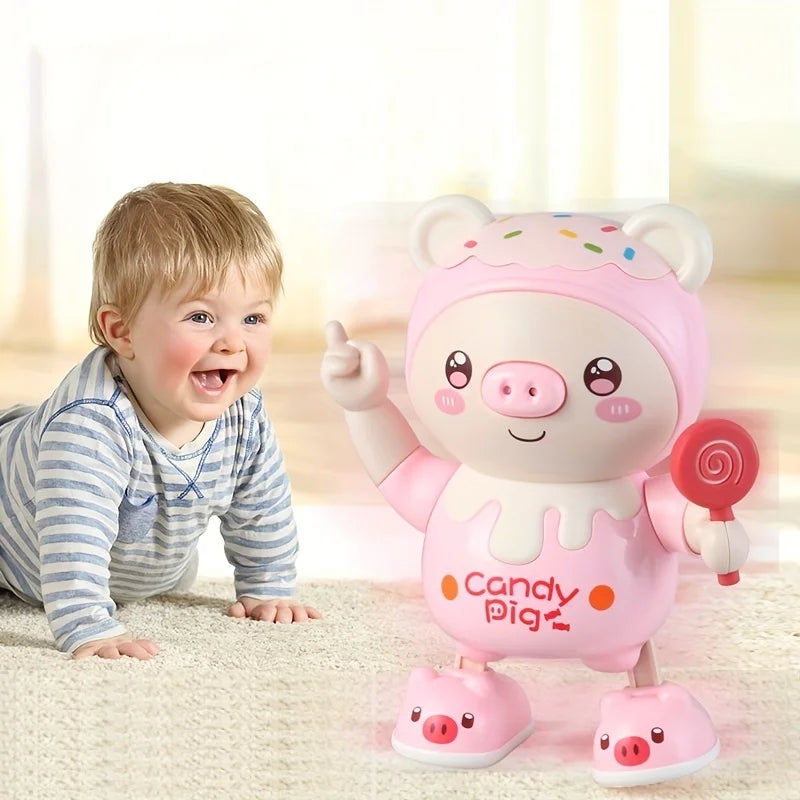 Electronic Pets, Pig Dancing Toy Doll, Electric Lighting Music,  Twisting Swing Left And Right Walking Cute Pig Smart Doll - Toyigo