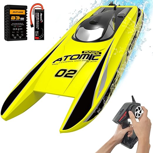 Rc Speed Boat, Dual Shape Rider RC Boat, High Speed Electronic Remote Control Boat for Kids, Remote Control Boat For Pools & Lakes, Fast Remote Control Boat - Toyigo