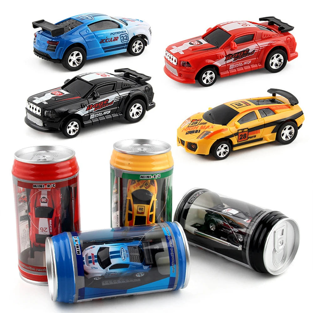 RC Car Can Box, Remote Control Car with Roadblocks Mini Can Remote Control Car Coke Cans Design Creative Simulation Racing Car Toy - Toyigo