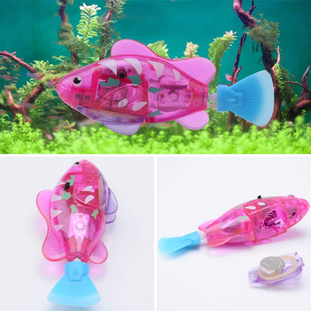 Electric Fish Toy, Summer Bath Toy Pet Cat Toys, Swimming Robot Fish, LED Robot Fish Toy, Funny Cat Fish Toy,  Swimming Robot Fish Bathtub Toys, Birthday Gift for Cat, Toddlers, Boys and Girls - Toyigo