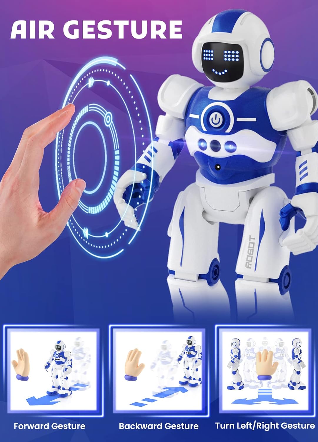 Robot Toy, Smart Walking Dancing Robot Toy, Programmable Remote Control, Gift with Gesture & Sensing Boys Birthday Gift Age 4 5 6 7 8 9 10 Year Old Kids Toys