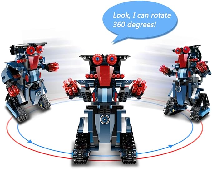 Building Block Toy RC Robot for Kids, App Controlled & Remote Control Robotic Toy for Boys and Girls, Engineering Educational Build Kit, Early Learning Birthday Gift for 8 Years and Up