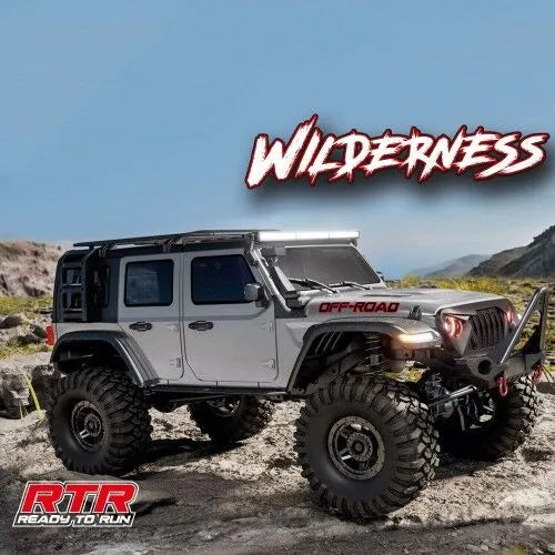 2.4G 4WD RC Rock Crawler Truck – RUBICON Off-Road Climbing Vehicle with LED Lights (Grey, Upgraded Version)