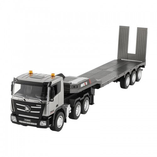 1:18 RC Tractor Truck 9CH Remote Control Car with Flatbed Trailer - Assembled and Painted Hobby Model