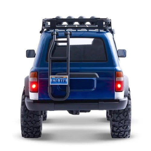 1/10 2.4G 4WD Brushless RC Car for TOYOTA Land Cruiser LC80 RS | Remote Controlled Locking Differentials, Two Speed Portal Axles, LED Light | Vehicles Models Toys - Blue