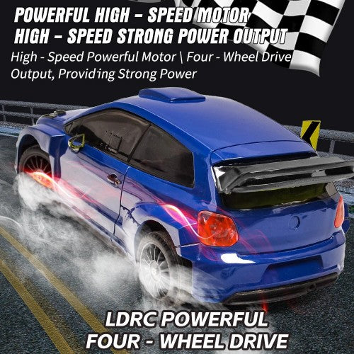 1/28 2.4G 4WD RC Car for POLO R with LED Light - On-Road Full Proportional Racing Vehicle Model Toy - 3.7V 1S Battery Powered