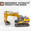 1:14 Alloy RC Excavator – 15CH Metal Engineering Digger Truck with 2.4GHz Remote Control
