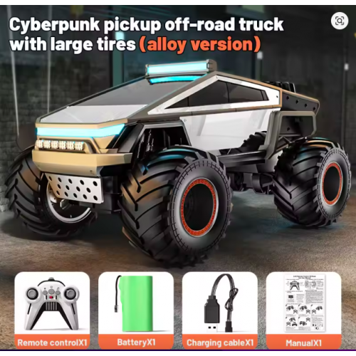 Alloy Cyberpunk RC Pickup – 1:14 Scale Off-Road Remote Control Car for Kids