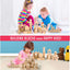 Wooden Building Blocks Set, Stacker Stacking Game Construction Toys Set Preschool Colorful Learning Educational Toys - Geometry Wooden Blocks for kids 3+ Year Old Boys & Girls