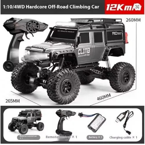 1:10 Scale Big Wheel Pickup 4X4 Off-road Climbing Vehicle RC Cars – 2.4GHz Remote Control, High-Speed, All-Terrain Toy