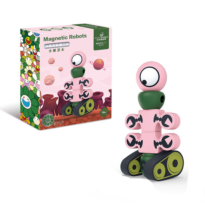 Magnetic robots blocks set for kids stacking robot toys For Girls And Boys Age (3-9)