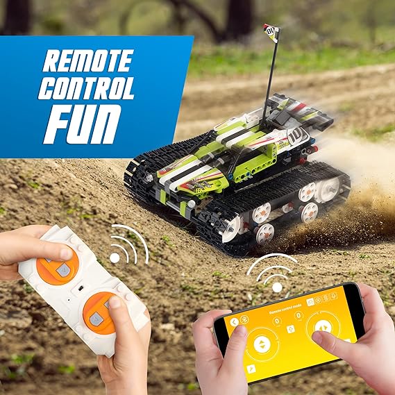 RC Tank for Adults - APP Control RC STEM 400+ PCS Building Block - RC Tank Toy Kit for 14+ Age - Perfect Educational Toys Gift for Boys - Remote Control Tank for Kids and Teens