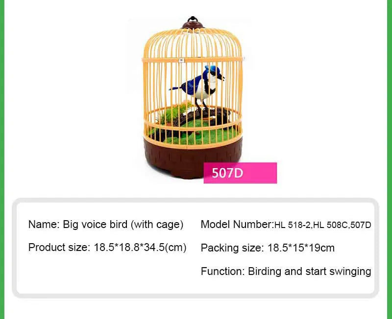 Electric Birds Toys, Electric Bird Pet Toy , Voice Controlled Electronic Animal Pets, Garden Display Children's Toy Gifts, Pen Holders Office Home Decor Ornament Kids Birthday Gifts - Toyigo