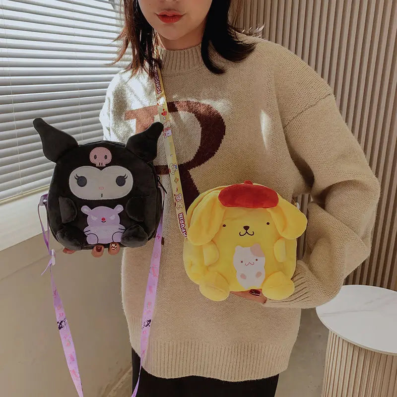 Cute stuffed Toys, Melody Cute Plush Toys,Sanrio Hello Kitty and Friends, Kuromi Interactive Pet Toy and Shoulder Women Bag Girls  Birthday Gifts - Toyigo