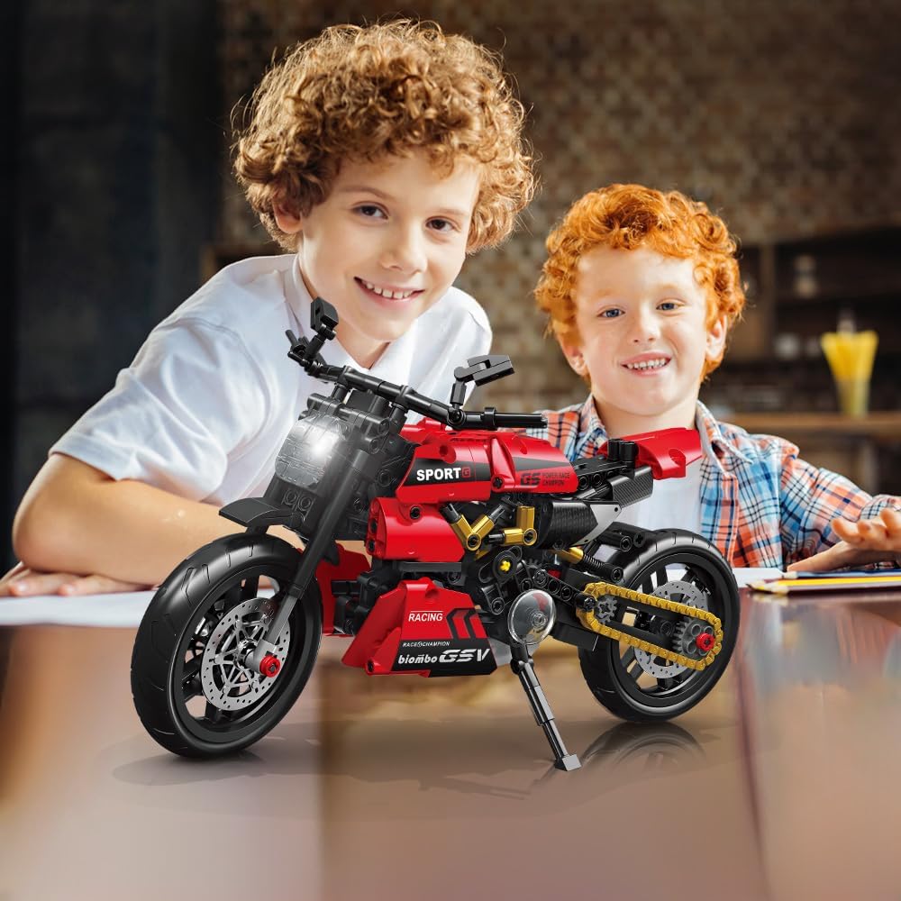 Deformation Motorcycle Building Toy, Transforming Motorcycle Building Block Kit for Boys 8+ Years Old