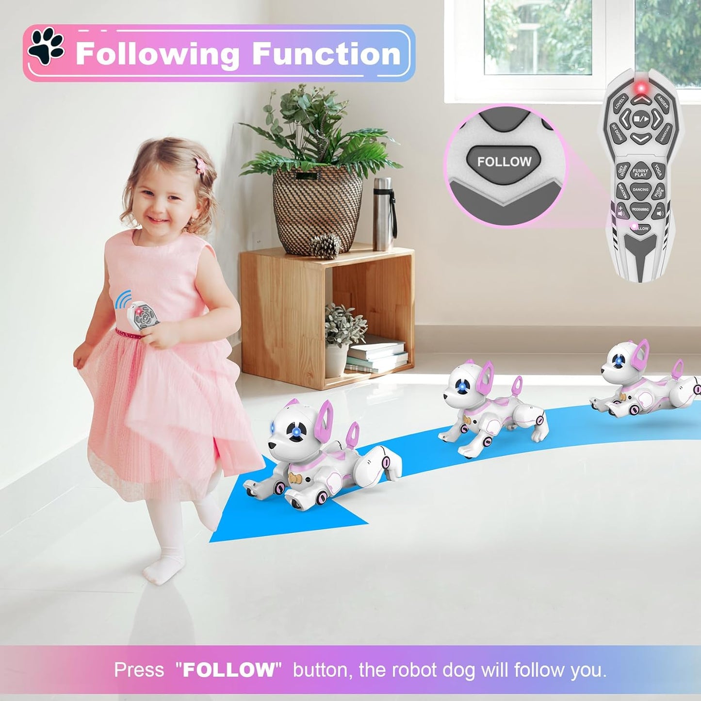 RC Car Robot Dog Toy, RC Stunt Robot Dog Toy, Remote Control Robot Dog Programmable Smart Interactive Robotic Pet, RC Dog Toy Imitates Animals Follow Functions Toys for Boys Girls RC Dog Toy for Kids