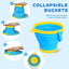 Collapsible Beach Toys, Sand Toys for Toddler Kid with 3 Collapsible Sand Bucket Shovel Molds, Sandbox Toy for Kid Toddler, Travel Beach Foldable Bucket for Age 3-4-5-6-8-10