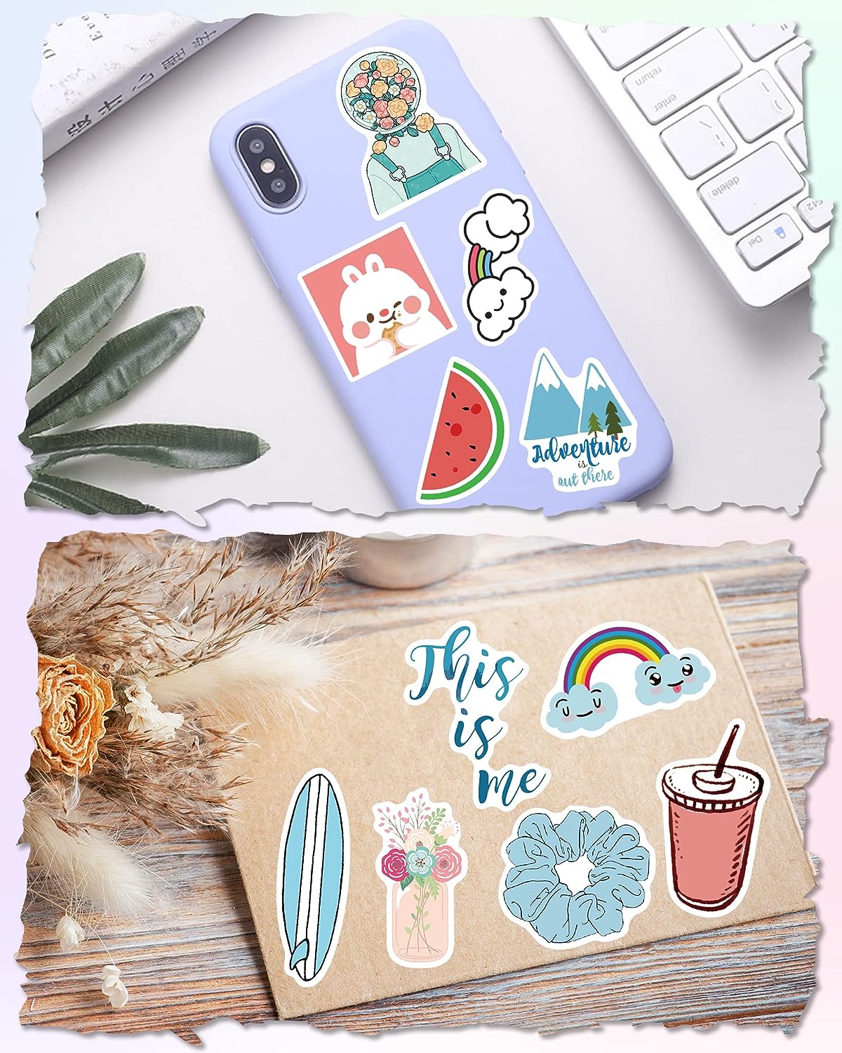 Sticker for Water Bottles, 300 Pcs Pack Cute Vinyl Waterproof Vsco Laptop Stickers for School Students Classroom Teachers Prizes Stickers for Kids Teens Girls