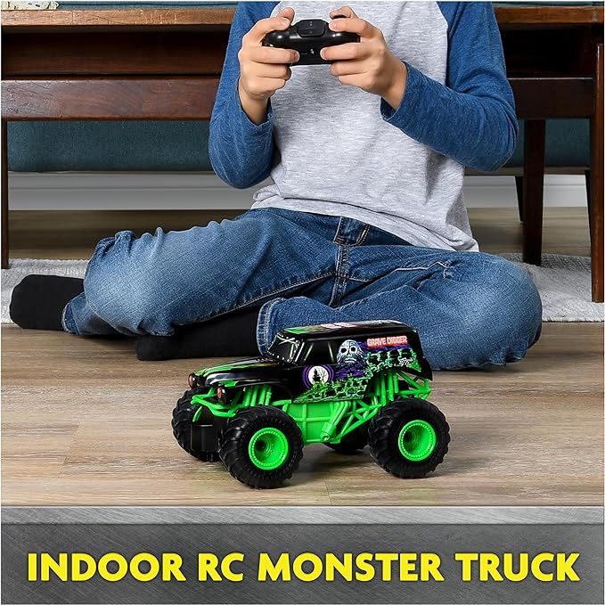 Remote Control Monster Truck, Monster Jam Official Grave Digger Remote Control Monster Truck, 1:24 Scale, 2.4 GHz For Kids - Toyigo