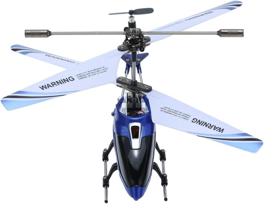 RC Helicopter, S107G 3 Channel, RC Helicopter with Gyro, Blue - Toyigo