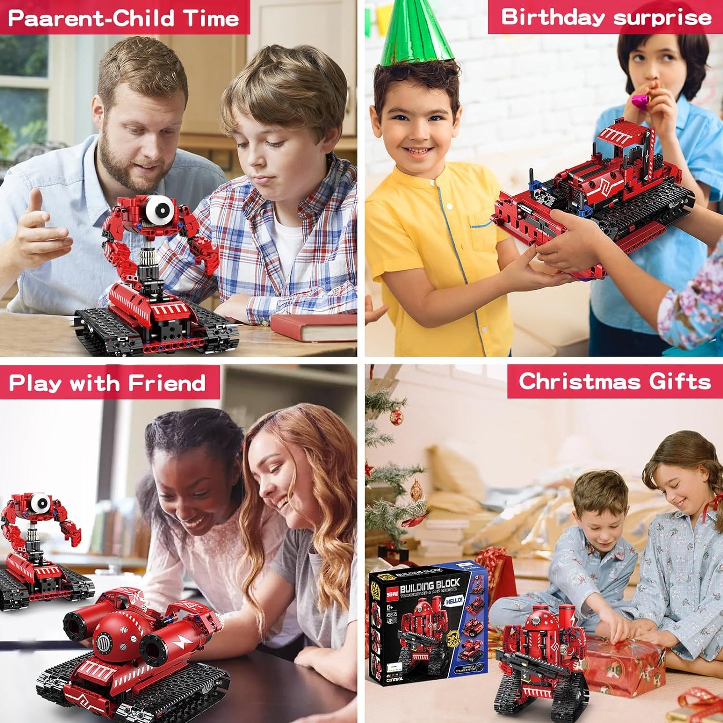 Building Blocks Set, Technique Car Science Kits for Kids Age 8-12, STEM 5in1 Remote & APP Control Tracked/Robot/Bulldozer/Tank, Building Toy Gifts for Boys Girls 8-16, (495 PCS)