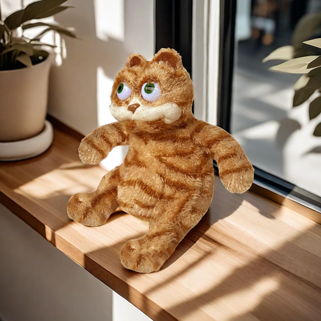 Cute Yellow Cat Plush Toy, Fat Orange Cat Plush Doll,Soft Stuffed Animal Pillow Family Kids Bedroom Decoration, Boys and Girls Children's Gift (Cat)