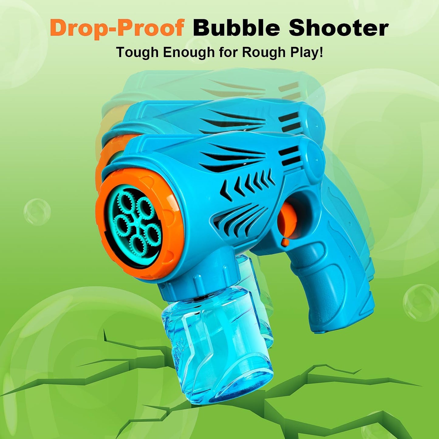 2 Pack Bubble Guns for Kids, Bubble Machine Bubble Maker, Bubbles for Toddlers with Bubble Solutions, Outdoor Game for Kids Automatic Bubble Blaster, Gun Bubble Toys Kids Outdoor Activity