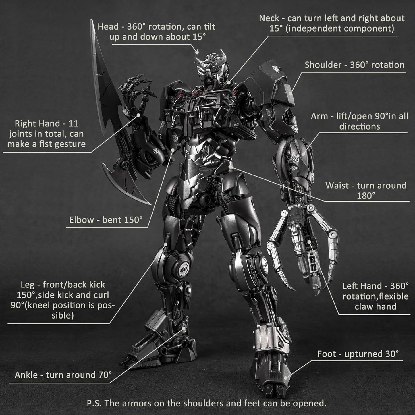 Scourge Transformer Toys, Transformers Rise of The Beasts Action Figure, Highly Articulated 8.66 Inch No Converting Model Kit, Great Collection Birthday Easter Gifts for Men Women