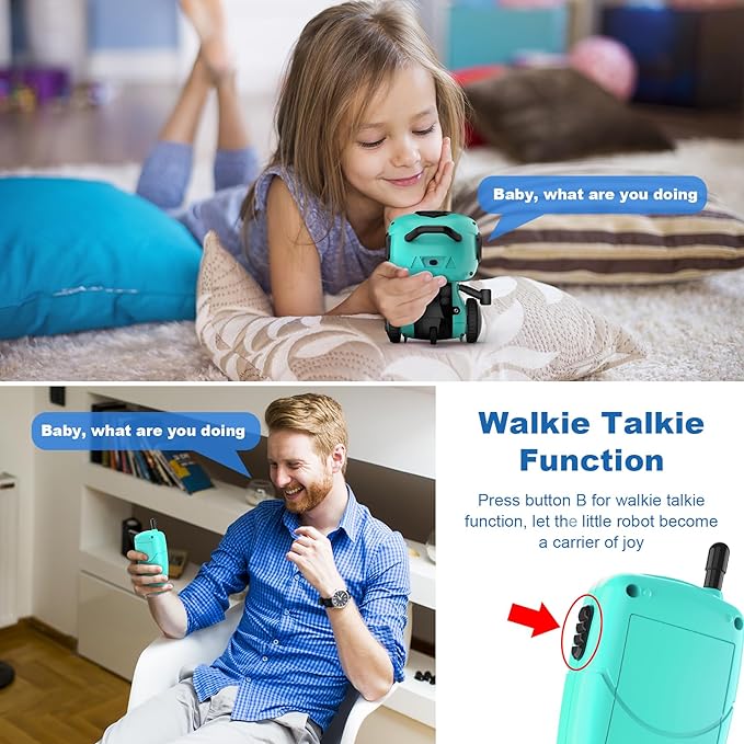 Robot Toys, Remote Control Toy with Talkie and Programming Function, Auto-Demo, Flexible RC Servo Arms, Dance Moves, Music, Shining Big Eyes Toys For Kids - Toyigo