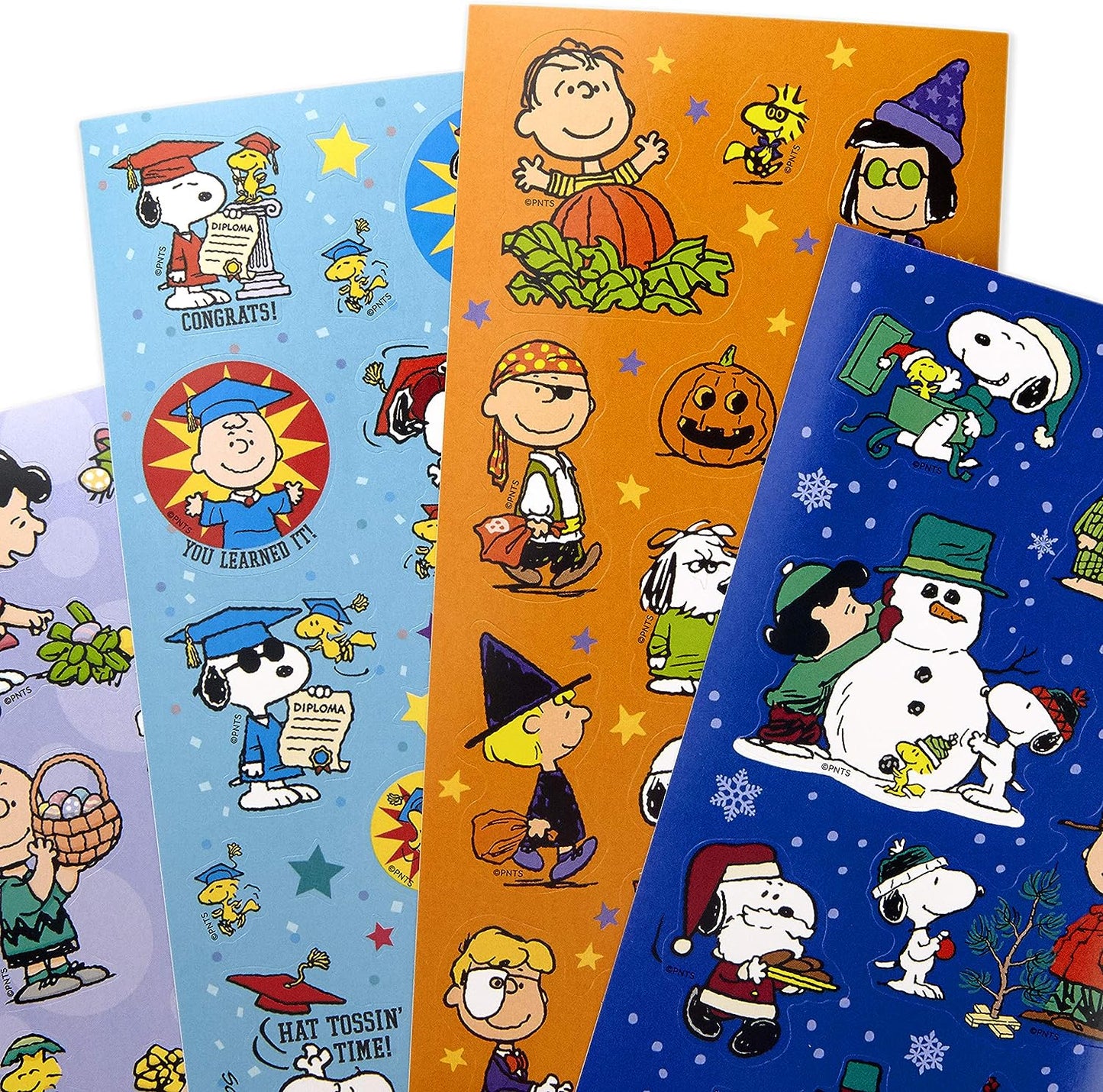 Peanuts Stickers (Pack of 237 Stickers, 12 Sheets) for Easter, Back to School, Halloween, Holiday and More  for Kids