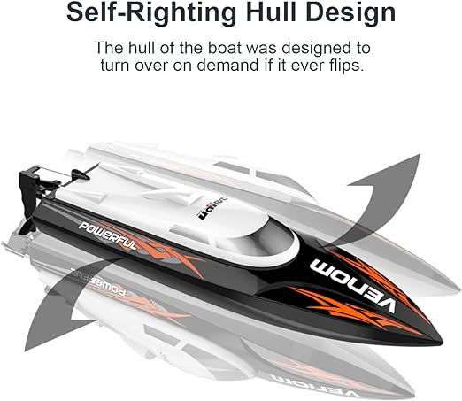 Rc Speed Boat, High Speed Electronic Remote Control Boat for Kids, Remote Control Boat For Pools & Lakes - Toyigo