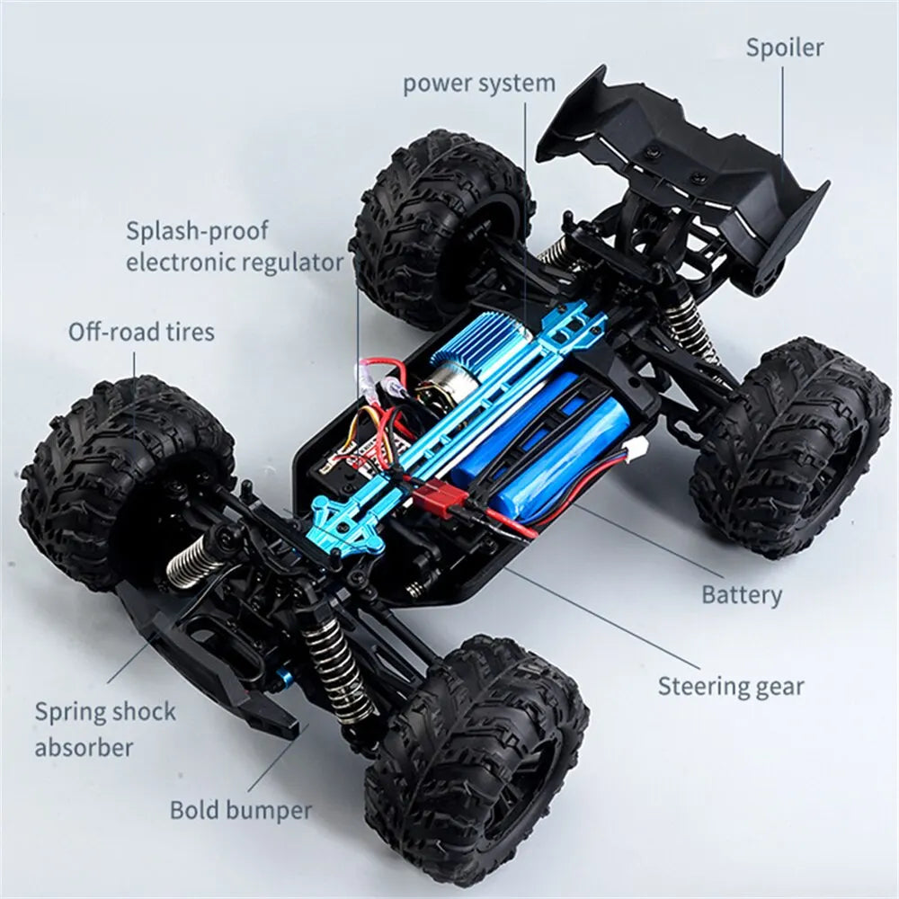 RC Trucks Cars, 2.4G Radio Remote Control Cars, Buggy Off-Road Control Trucks, 4WD RC Car With Led Lights, Boys Toys for Children 1:16 50Km/h - Toyigo