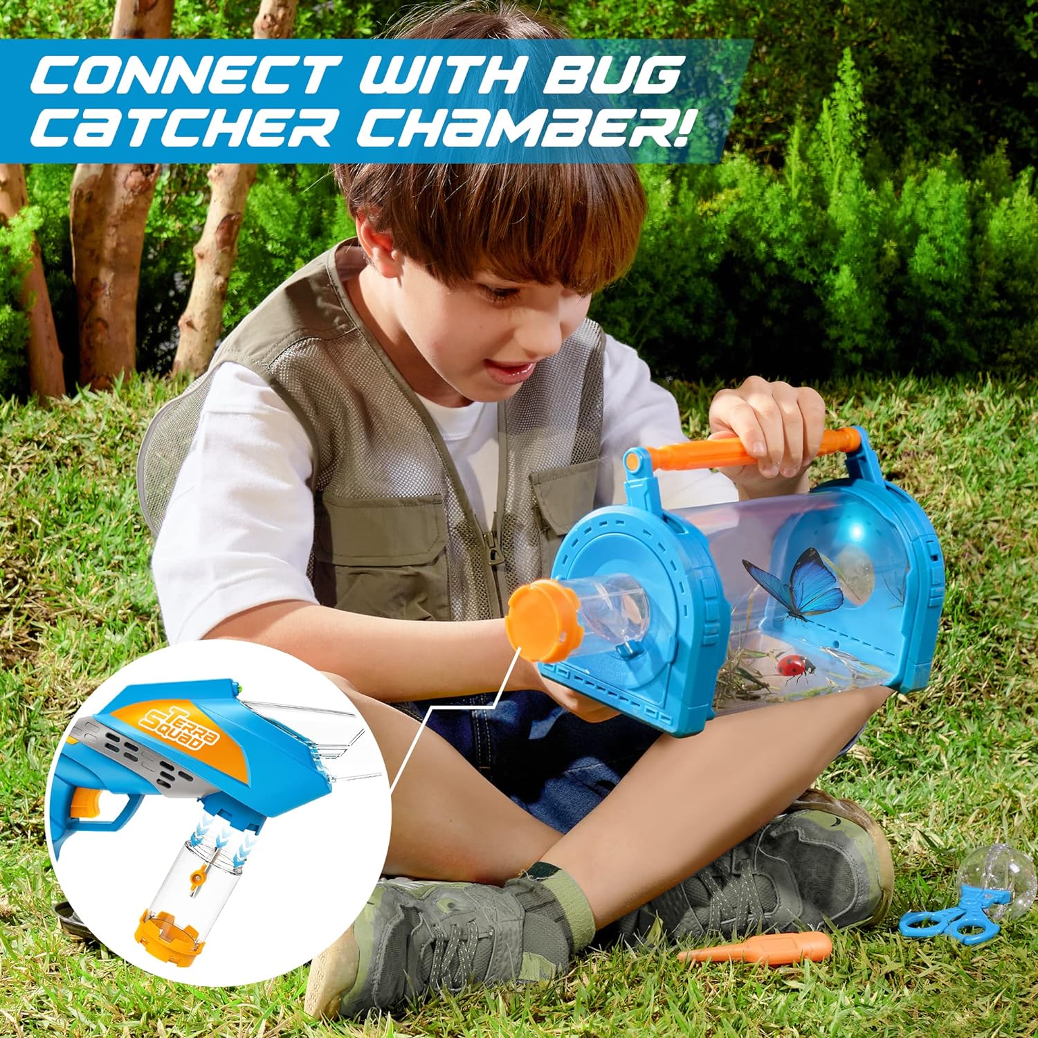 Bug Catcher Kit for Kids, Light Up Critter Habitat Box for Indoor/Outdoor Insect Collecting, Includes Bug Tong, Tweezer, Activity Booklet, and Pipette - Gift for Boys and Girls - Toyigo