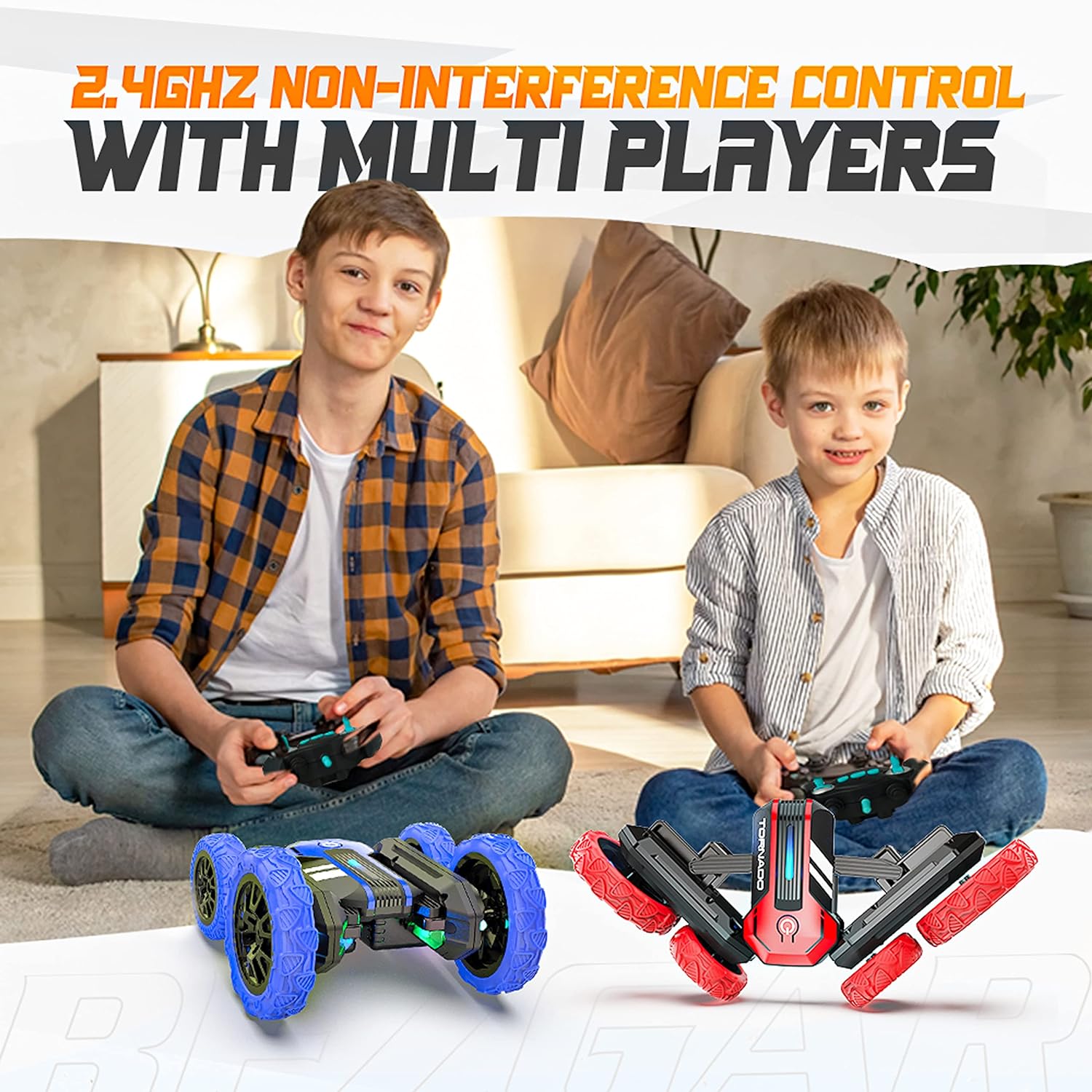 RC Cars -TD202 Remote Control Car,360 Flip Spinning RC Cars with Bright Lights, Double Sided RC Stunt Car, Outdoor All Terrain Rechargeable Electric Car, Boys,Girls Fun Toy Cars Gifts for Kids - Toyigo