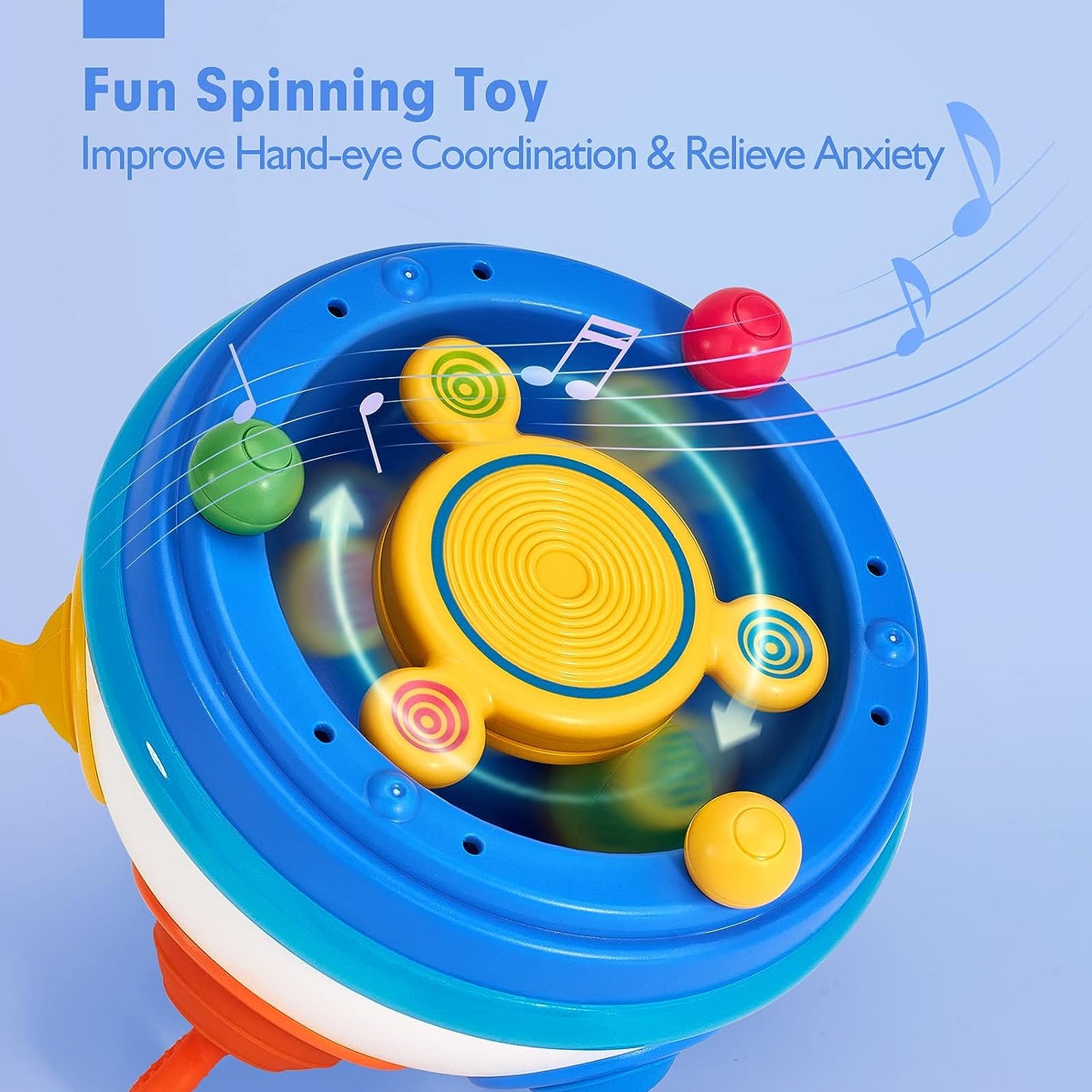 Interactive Toys For 1-Year-Olds, Toddler Sensory Toys, Pop Fidget Toys Spinning Baby Toy, for 1 Year Old Gifts Early Development Toy, for Toddlers 1-3 Baby Toys, 12-18 Months Birthday Gift - Toyigo