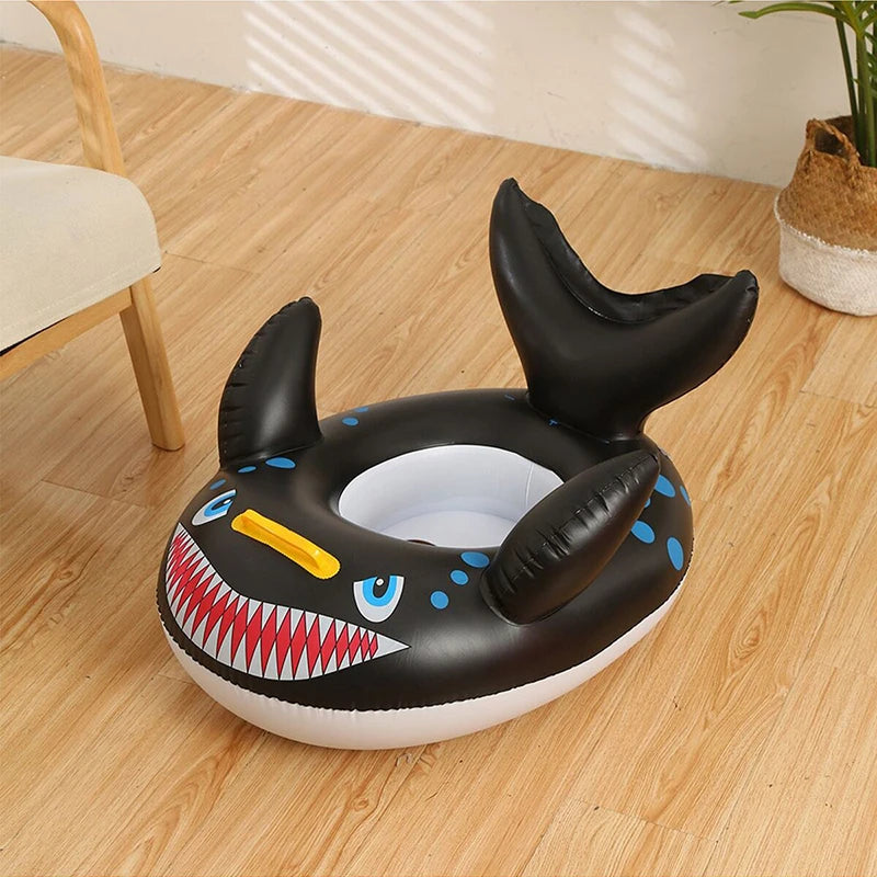 Baby Swimming Pool Float, Inflatable Toys, Summer Outdoor Shark Boat, Children Swimming Circle Seat, Water Toys Summer Outdoor Shark Boat, Swimming Ring for Kids - Toyigo