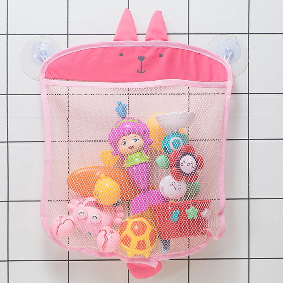 Bath Toys Kids Basket, Bath Toy Organizer,  Kids Basket Cartoon Animal Shapes Toys, Quick Dry Bath Toy Holder Bag, Toys Storage Net Bag - Toyigo