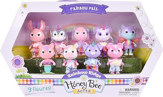 Rainbow Ridge Pals ? 9 Miniature Flocked Dolls, Small Fantasy Collectible Figures, Pretend Play Toys for Kids