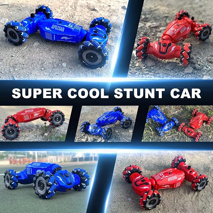 Upgraded Hand Gesture Sensing RC Stunt Car with Lights Music, Spray Fog Steam Gesture RC Car Remote Control Transformed Vehicle 360ø Spins All Terrains Monster Truck for Boys Kids - Toyigo