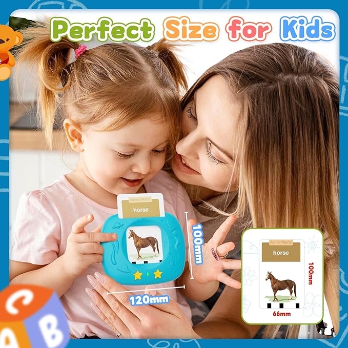 Talking Flash Cards with American accent & 288 Sight Words, Speech Therapy Toys for 3 4 5 6 Years Old Boys and Girls, Learning Educational Montessori Sensory kit, Kids Birthday Gifts - Toyigo