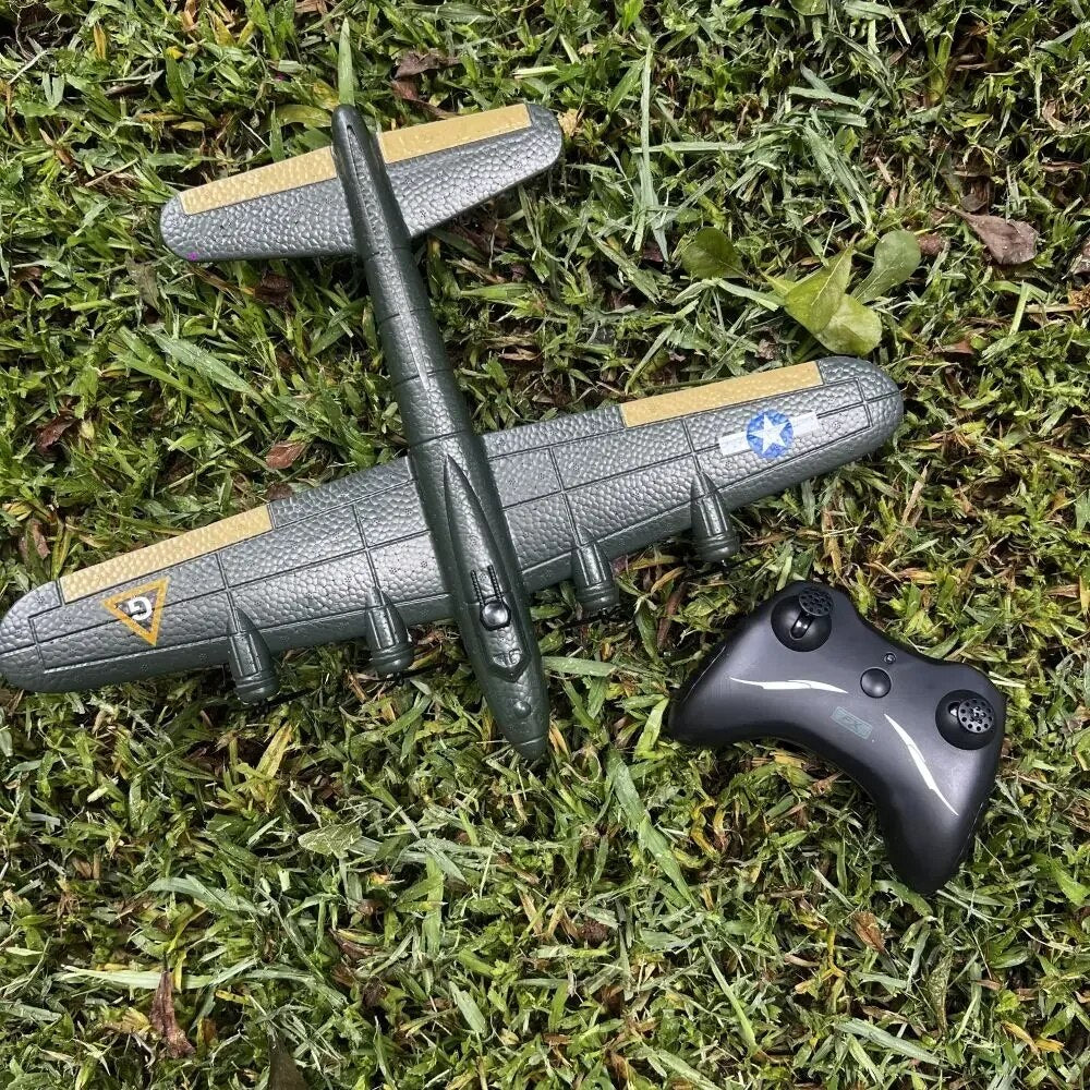 Remote Control Airplane, B-17 RC Plane, 2 Channel 2.4Ghz, Ready to Fly EPP Foam Glider, Remote-Controlled Aircraft with light B17 B16 F22 Drop-Resistant Fixed-Wing Glider Foam Aircraft RC Airplane Planes Kids and Adults - Toyigo