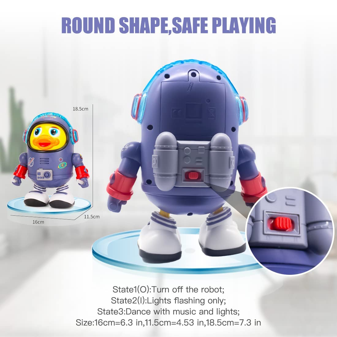 Baby Duck Toy, Musical Interactive Toy, Electric Toys, with Lights and Sounds,Dancing Robot with Space Elements Designed for Infants,Babies,Kids - Toyigo