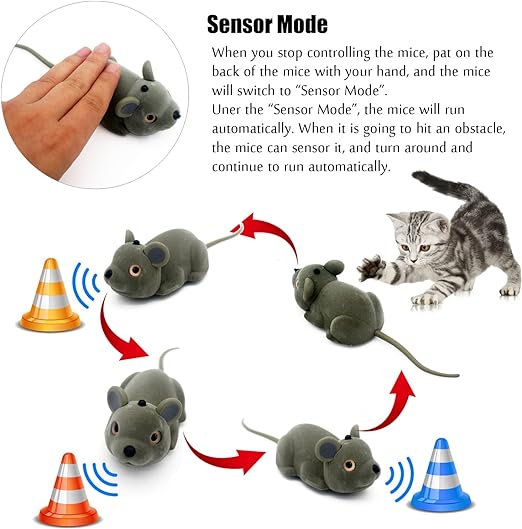 Cute RC Mice Remote Control Rat Animal Toy Electric Car Vehicle for Pet Cat Dog Realistic Kids Birthday Gifts