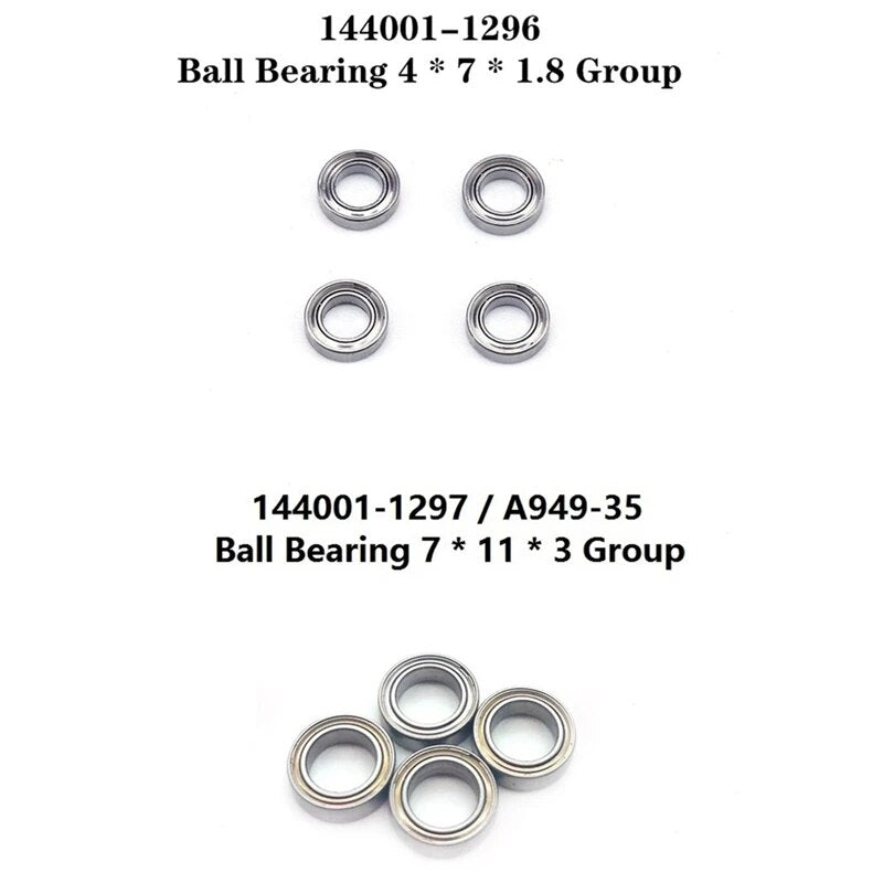 RC Car Spare Parts, 20Pcs Ball Bearing Set for WLtoys 144001 144002 124016 124017 124018 124019 RC Car Spare Parts Upgrade Accessories - Toyigo