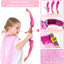 Kids Bow and Arrow Set, LED Light Up Archery Set, Princess Toys with Cape and Crown, 10 Suction Cup Arrows, Bow and Arrow, Indoor and Outdoor Kids Girl Toys for 3 4 5 6 7 8 Year Old