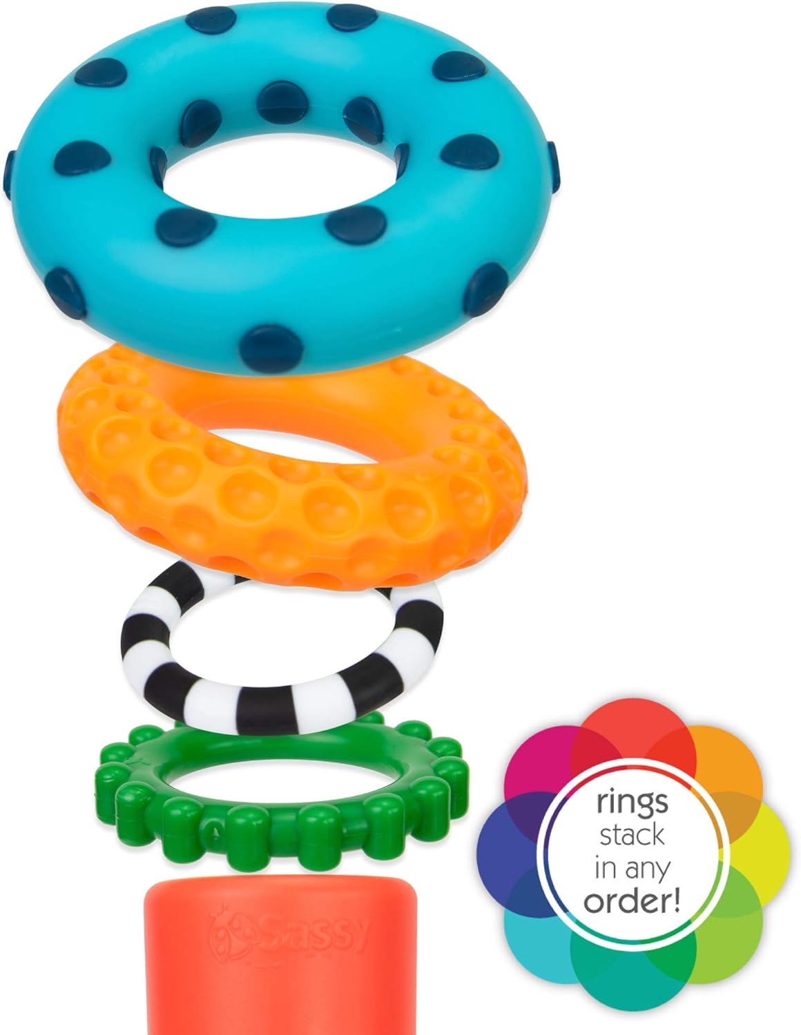 Circles Stacking Ring Toy, Circles Stacking Ring, Age 6+ Months Stacking Ring, STEM Learning Toy, Age 6+ Months,9 Piece Stacking Ring Set - Toyigo