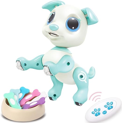 Interactive RC Dog Toy , Cute Gesture Sensing Puppy for Toddlers, STEM Play, Ideal Holiday/Birthday Gift for 3-8 Year Olds