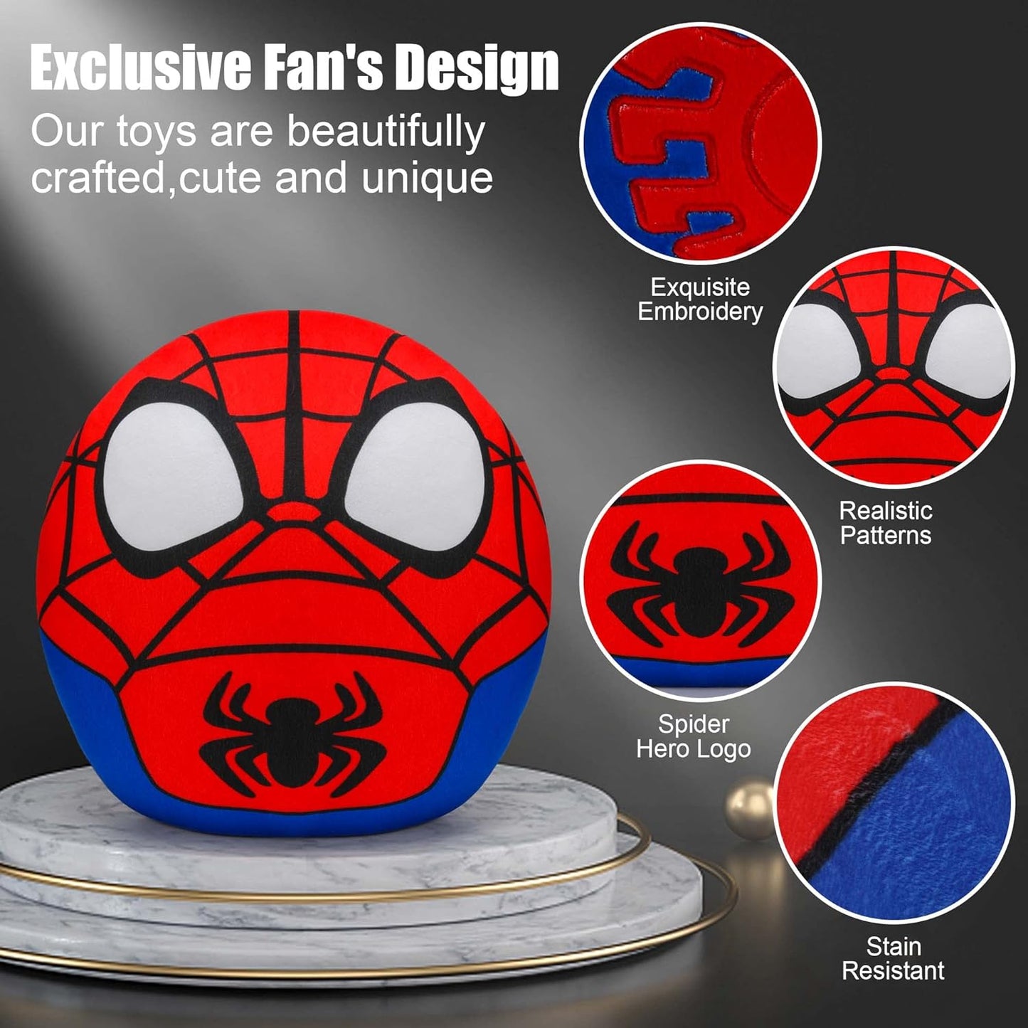 Movies & Tv soft toys,  13.5 Inch Spider Plush Pillow, Super Soft Spider Plushies, Stuffed Animal Toys, for Kids Adults Movie Fans, Birthday Gift Children's Day, Red