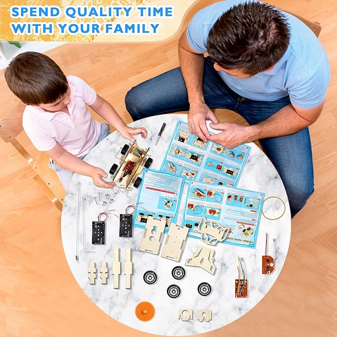 Science Kits Crafts, STEM Projects Science Kits Crafts for Kids, DIY Model Cars Kit Educational Building Toys for 6 8 10 Year Old Boys Toys Age 6-8-10-12 - Toyigo