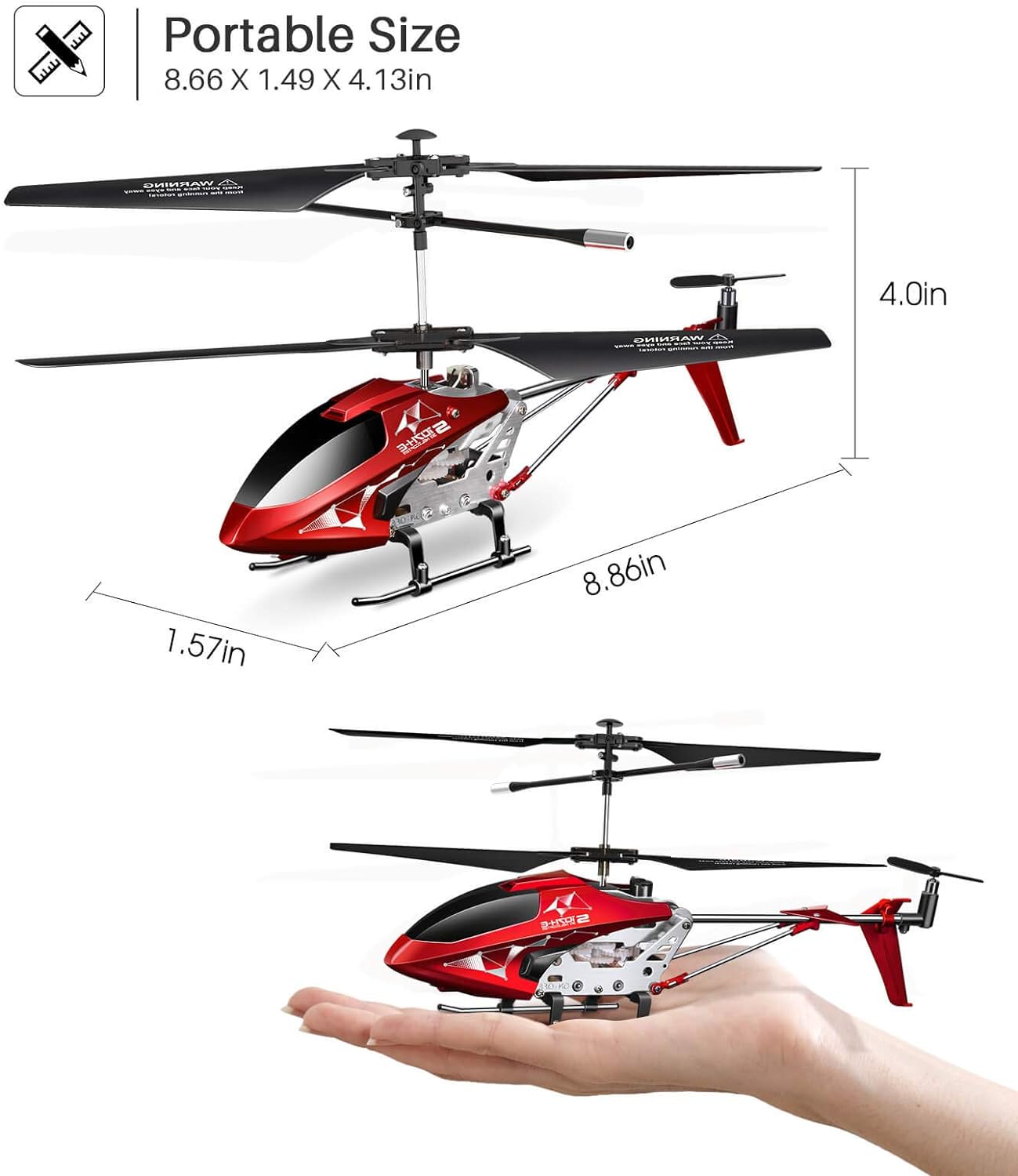 RC Helicopter, S107H-E RC Helicopter,3.5 Channel, Gyro Stabilizer,  RC Helicopter with Altitude Hold - For Kids and Beginners - Toyigo